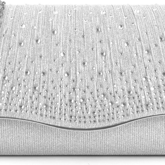 Clutch Purses for Women, Formal Evening Bags Suede Shoulder Envelope Party Handb - Picture 1 of 7